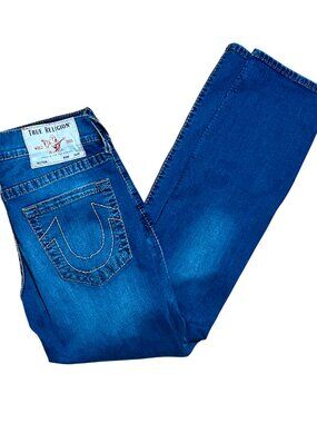 True Religion World Tour Geno Relaxed Slim Flit Distressed Denim Jeans, Men's 32